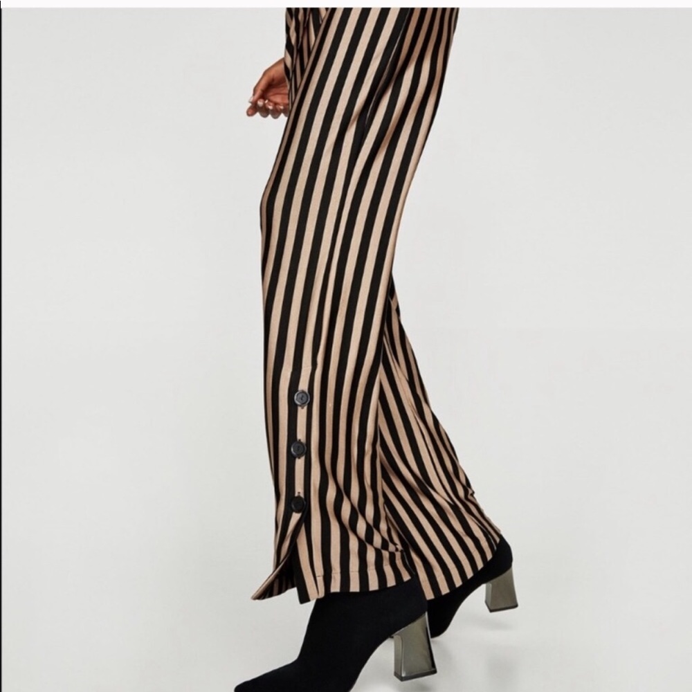 Zara Striped Flowy Pants - Picture 4 of 6